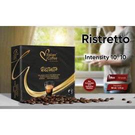 Italian Coffee for Espresso Lovers pods compatible with PRO Professional Nespresso* machines Zenius, Gemini And Momento Pre 2022 models (50 Count (Pack of 1), Ristretto PRO)