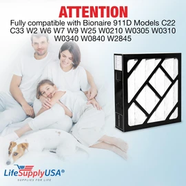 LifeSupplyUSA Humidifier Filter Replacement Compatible with Bionaire 911D Models C22 C33 W2 W6 W7 W9 W25 W0210 W0305 W0310 W0340 W0840 W2845