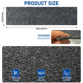 Lanasz Anti Cat Scratch Furniture Protector - Trimmable Stick-on Sofa Guard Mat, Multi-Surface Protector for Leather Couches, Walls & Cat Towers, 78.7"x15.8" Peel-and-Stick (Dark Gray)