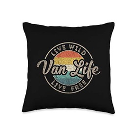 Retro 80s Van Life Accessory Vintage Van Dwellers Vanlife Throw Pillow