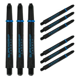 Harrows Supergrip Carbon Aqua Shafts, Increased Aerodynamic Flow, Dart Shafts, 3 Shafts per Pack, 3 Packs Included (9 Shafts in Total) … (Midi)