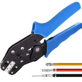Taiss JST Crimping Tool,Dupont Crimping Tool,JST Crimper,Dupont Crimper,Ratcheting Wire Crimper for JST Connector XH 2.54mm,PH2.0,D-sub Terminals,(0.08-0.5mm² 28-20AWG)