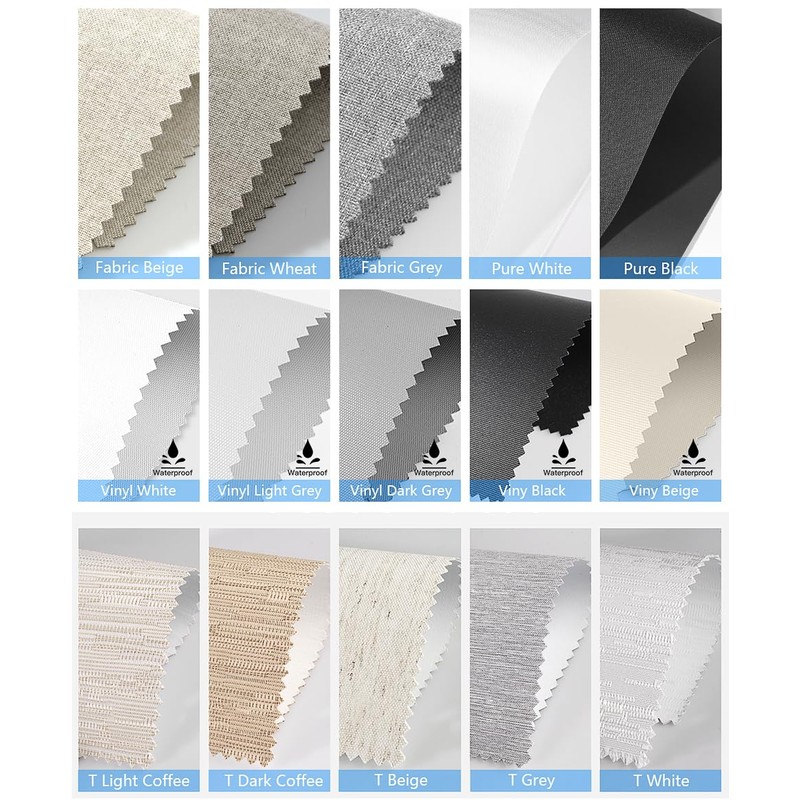 Tokbilnd Blackout Roller Shade Fabric Samples