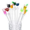 10 Pcs Colorful Swizzle Sticks Cocktail Clear Beverage Stirrers MultiColor