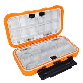 Aventik Waterproof Fishing Tackle Box Lures Hooks Bait Storage Case Trays Accessory Boxes Thicker Plastic Hooks Box(Orange)