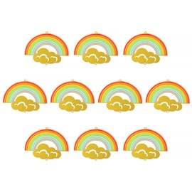 10 piezas de atrapasoles de metal colorido, nubes de arco iris, colgante de ventana, pieza de bricolaje, manualidades