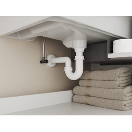 Aqua Bagno Siphon – Tube Odour Trap – Siphon for Washbasins – Plastic White – 1 1/4 Inch – DN 32 mm – Flexible Adjustable