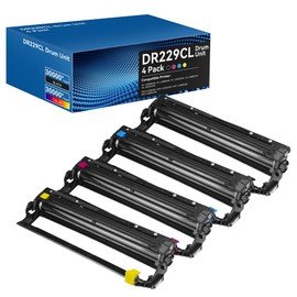 DR229CL 4 Pack Drum Unit Compatible for HL-L3220CDW HL-L3280CDW HL-L3295CDW HL-L3300CDW HL-L8245CDW, MFC-L3720CDW MFC-L3765CDW MFC-L3780CDW MFC-L8395CDW Printer, High-Yield (BK/Y/M/C,without Toner)