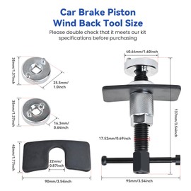 Car Brake Piston Wind Back Tool, Disc Brake Caliper Piston Rewind Tool,Auto Rear Brake Pad Wind Back Tool, Brake Caliper Wind Back Tool for Replacement of Rear Brake Pad for RV, SUV, Truck