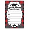 Lumberjack Rustic Birthday Party or Baby Shower Invitations (20 Count)