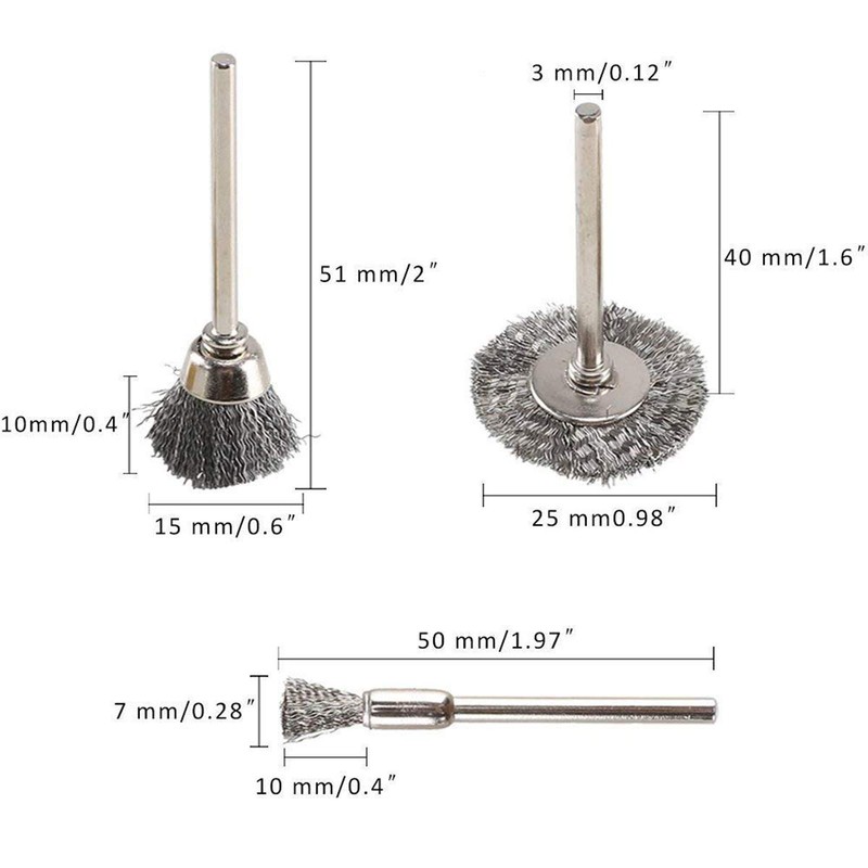 Bestgle 45pcs Steel Wire Wheel Brushes Polishing Set Buffing Accessories