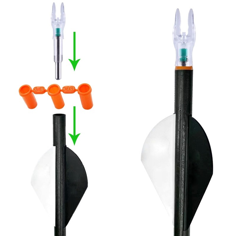 KEAUP 6 Pack X Lighted Nocks for Arrows Universal X/5.2mm