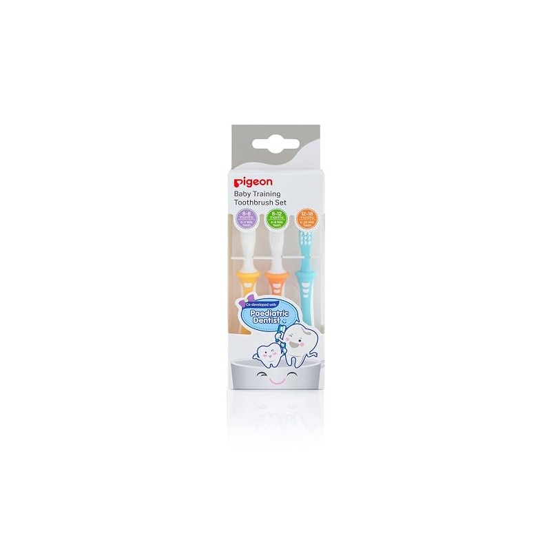 Pigeon Juego de Cepillo Dental para Bebé, Multicolor