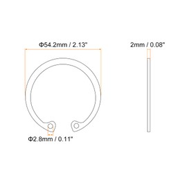 sourcing map 10Pcs 50mm Internal Retaining Ring Circlip, 65 Mn Metal Internal Circlip Snap Rings C-Clips for Grooved Shafts Studs, Black