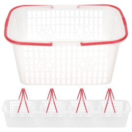 Happyyami Flower Girl Baskets 5pcs Fruit Baskets Handheld Strawberry Basket Plastic Handle Basket Container Vegetable Baskets Mini Shopping Basket Adult Fruit Picking Basket Red Basket