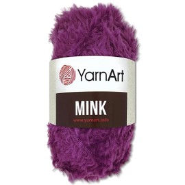 Frida's Wollhaus YarnArt 50 g Mink Fringe Yarn Plush Yarn Fluffy Yarn Effect Yarn 20 Colours (338 | Purple)