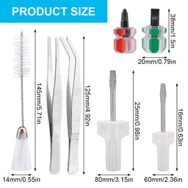 Bibabala 10 Pieces Sewing Machine Cleaning Kit Includes Tweezers Double Headed Lint Brush 4 Pieces Short Screwdriver, Flathead Cross Head Screwdrivers for Repair Machine Sewing Tools(Size:1 Set)