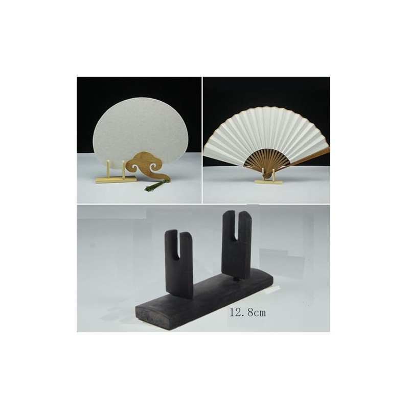 luzen 1Pc Bamboo Decorative Folding Fan Display Stand Holder Hand