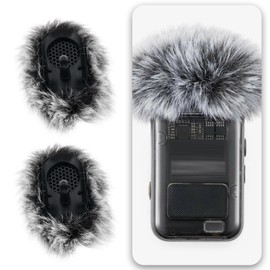 OTOTEC 4-teiliger Mikrofon-Popfilter Kabellose Mikrofonabdeckungen Pelziger Windschutz Kompatibel mit DJI Mic 2 Kompatibel mit DJI Osmo Pocket 3 Grau