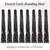 French Curl Braiding Hair Extensions 14 Inch pre stretched Braiding