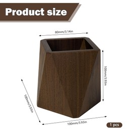 Sixfolo Wooden Pen Holder, Rhombusch Pen Holder Made of Walnut Wood, Vintage Pen Holder, Desk, Wood, Multifunctional Desk Organiser for Stationery, Make-Up Brushes, Offices