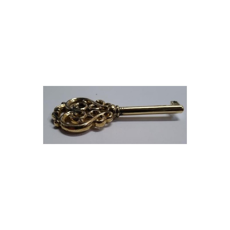 Vintage Universal Skeleton Furniture Cabinet Key Lock Polished Solid Brass