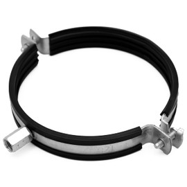 H&C VENT Galvanised Pipe Clamp Diameter 160 mm with Rubber Insert - Pipe Clamps & Hose Clamps for Ventilation Pipe, Exhaust Hose, Suction Hose - Clamps for Pipe Holder - Screw Pipe Clamp Rubberised