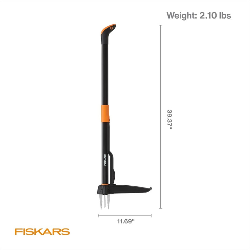Fiskars 4-Claw Stand Up Weed Puller Tool – Long Handle