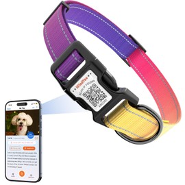 ilFindYou Reflective Dog Collars for Medium Dogs Soft Nylon Purple-Yellow Gradient Sized S