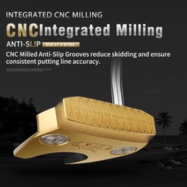 PGM TUG024 CNC‑Milled Low‑CG Golf Putter with Alignment Line & Oversized Grip – Tungsten Counterweight, Stainless Shaft, Men’s Right‑Handed