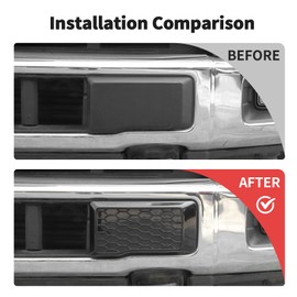 JWWY Front Bumper Grille Radiator Cover Trim Garnish Fascia Fit for 2015-2020 Ford F150 Exterior Accessories ABS 2pcs Black