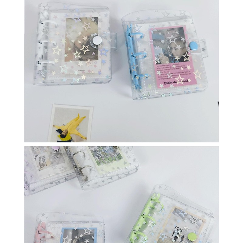 DELUXEFOX Sticker Pad, Transparent, Star Pattern, A8, Girls, Mini, 3
