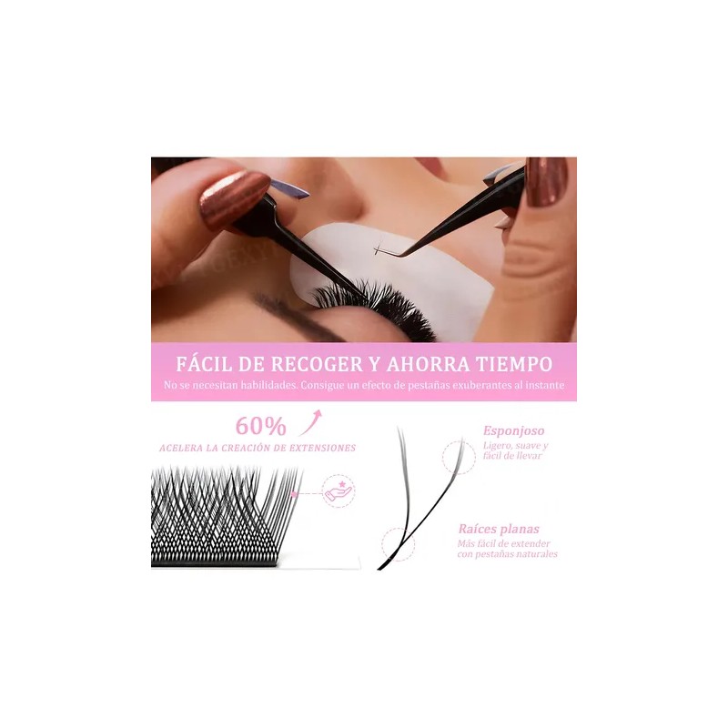 Blister Extensiones De Pestañas U-shaped Shape Mink Yy Lash