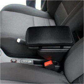 Ziciner - Cojín de cuero para consola central de auto, funda impermeable de PU para asiento de auto, protector de reposabrazos, accesorios interiores universales para vehículos, SUV (fibra de carbono)