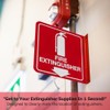 Fire Extinguisher Projecting Sign with Down Arrow - Shopping Office