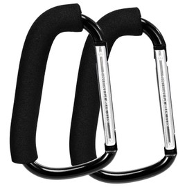 Stroller Hooks, 6.3'' Stroller Clips, 2 Pack Stroller Hooks for Bags, Stroller Clips and Hooks, Stroller Accessories for Hanging, Large Carabiner Clip