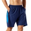 HMIYA Men's Sports Shorts, Quick-Drying Shorts with Zip Pocket, navy