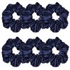 Sufermoe 6 Pcs Satin Silk Hair Scrunchies, Navy Blue, Soft