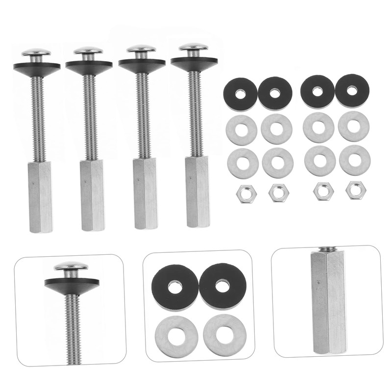 Gadpiparty 4pcs Toilet Tank Screw Durable Fixing Bolts with Washers