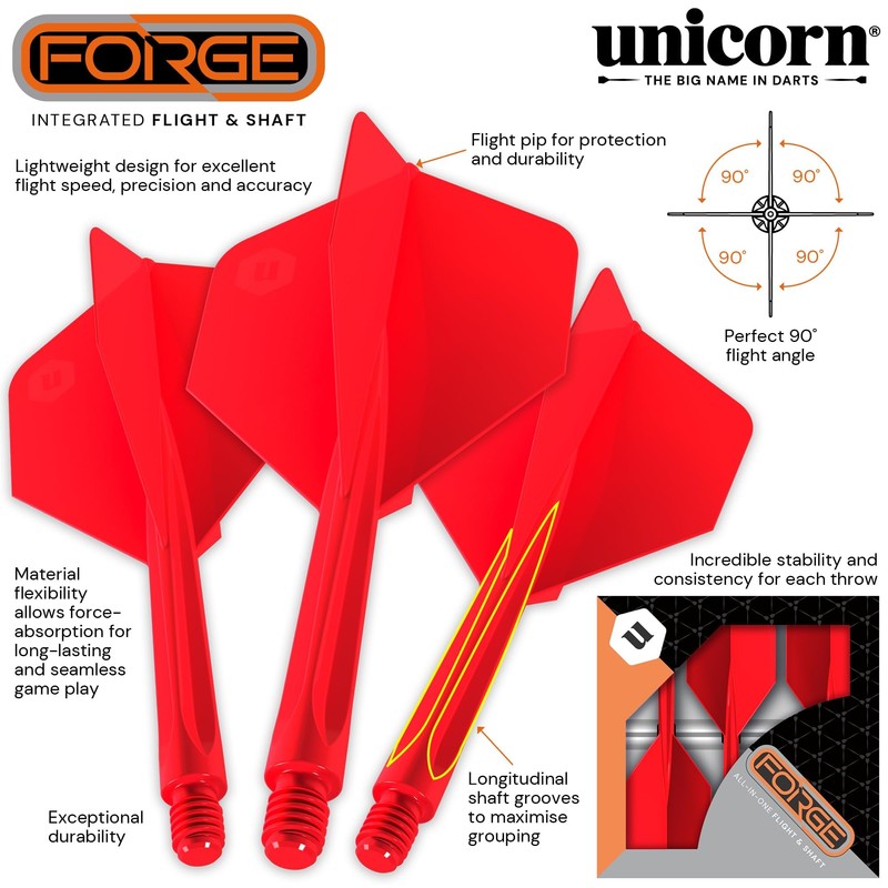 Unicorn Forge Dart Flights, Red, M
