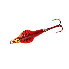 Lindy Rattl'N Flyer Spoon Hybrid Ice Fishing Lure Jigging Spoon, Orange Tiger, 3/16 oz