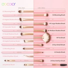 Docolor DO-N1517 DO-N1517 Set de 15 brochas de maquillaje rosa