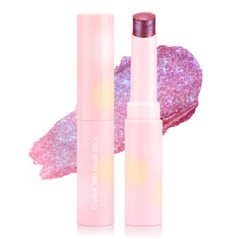 Erinde Eyeshadow Stick Jelly Eye Shadow, Creamy Smooth, Waterproof Smudge Proof Long Lasting Eyeshadow Stick, Multi Use Highly Pigmented Shimmer Eye Shadow Pencil for Women, 04 Lilac Luster