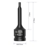 FOCMKEAS 1/2" Square Drive 3/16" Impact Hex Bit Socket, 78mm(3.07")