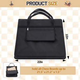 Yuxung 22" x 22" Chess Bag Standard Chess Board Carrying Bag with a Single Zippered Pocket for Storing Your Equipment an Ideal Gift