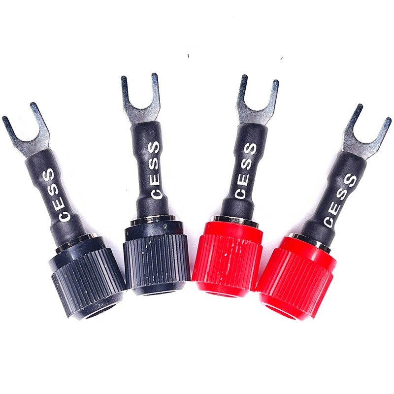 CESS-125S Spades Fork Plug to Twist Binding Post/Banana Female Jack