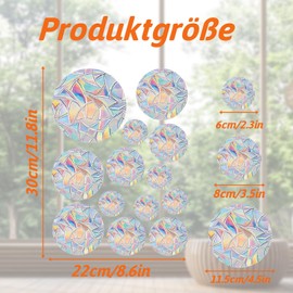 34 Stück Suncatcher Sticker, Prisma Fensteraufkleber, Fensteraufkleber, Sonnenfänger Sticker, Fenstersticker, Geeignet für Zuhause, Büro, Schule，Vermeidung von Kollisionen Zwischen Vögeln und Glas