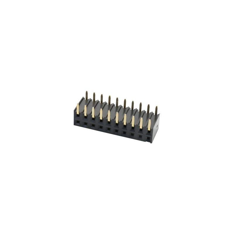 MULTICOMP PRO Female PCB 2.54mm 2 Row R/A 20 Way