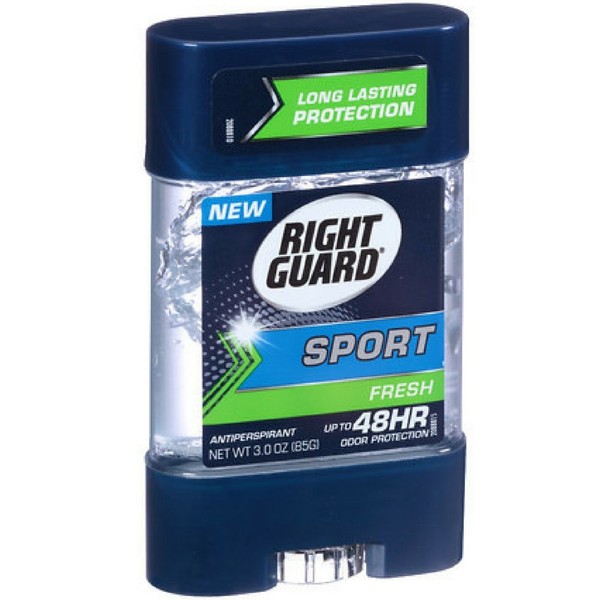 Right Guard Sport 3D Odor Defense, Anti-Perspirant Deodorant Clear Gel, Fresh 3 oz (Pack of 5)