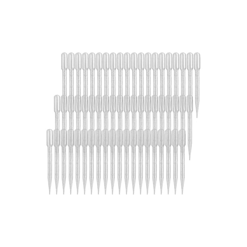 100 pcs 3 ml Pipettes Plastic Transfer Pipettes Eye Dropper,